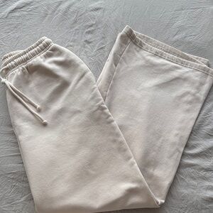 Womens Zara Wide Leg Cream Pants